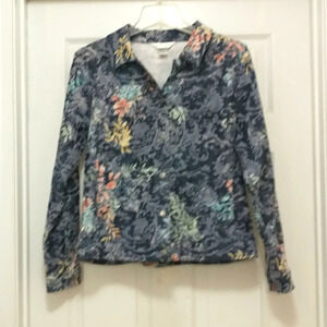 Christopher & Banks Denim Floral Jacket Size S